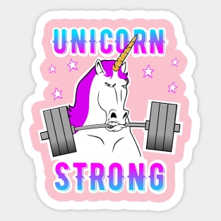 Unicorn strong, barbell unicorn, unicorn fitness Sticker